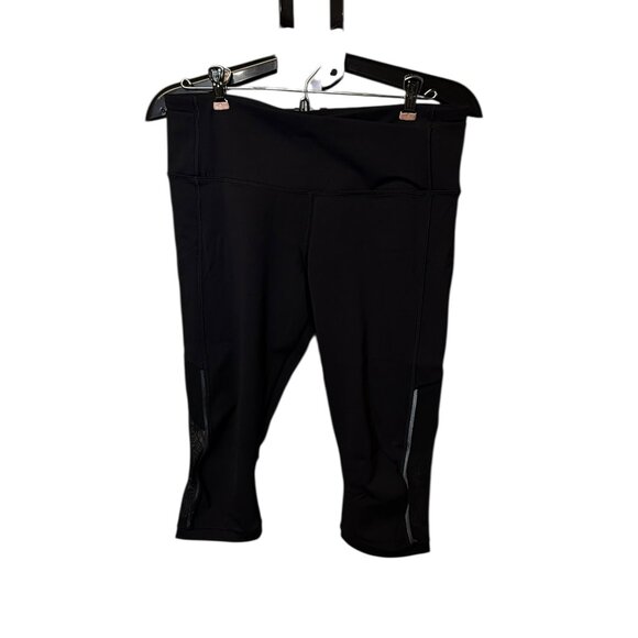 Women's Lululemon Align Crop Pants Size 10 - Black Mesh - Picture 1 of 12
